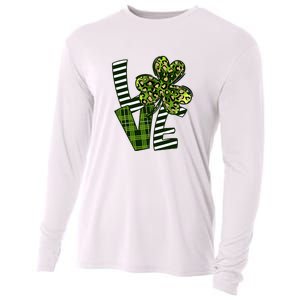 Love Lucky Clover Saint Patricks Day Irish St Patty Shamrock Cooling Performance Long Sleeve Crew