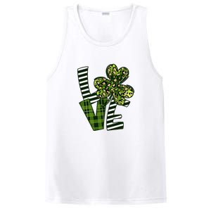 Love Lucky Clover Saint Patricks Day Irish St Patty Shamrock PosiCharge Competitor Tank