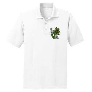 Love Lucky Clover Saint Patricks Day Irish St Patty Shamrock PosiCharge RacerMesh Polo