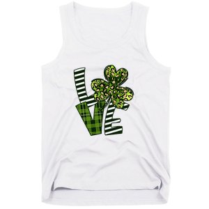 Love Lucky Clover Saint Patricks Day Irish St Patty Shamrock Tank Top