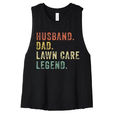 LawnMowing Lawn Care Mower Gardening Gift Funny Dad Women's Racerback Cropped Tank