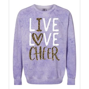 Live Love Cheer Girl Cheerleading Cheerleader Women Cheer Colorblast Crewneck Sweatshirt