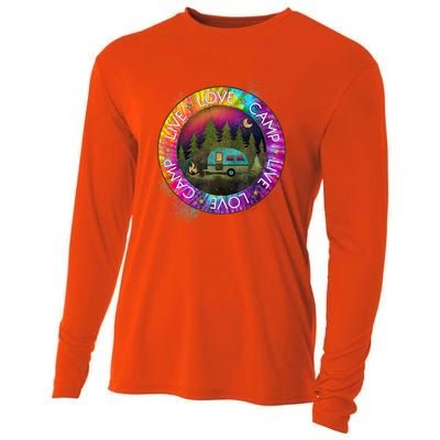 Live Love Camp Life Camping Trip Camping Outfit Happy Camper Gift Cooling Performance Long Sleeve Crew