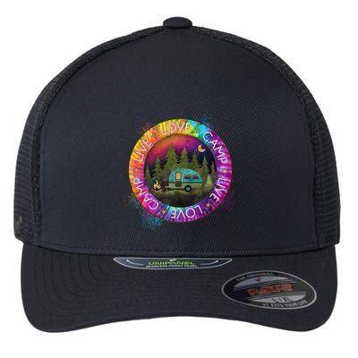 Live Love Camp Life Camping Trip Camping Outfit Happy Camper Gift Flexfit Unipanel Trucker Cap
