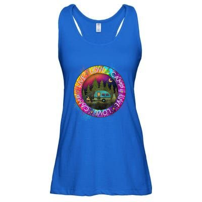 Live Love Camp Life Camping Trip Camping Outfit Happy Camper Gift Ladies Essential Flowy Tank
