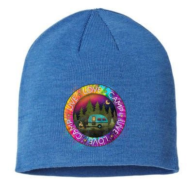 Live Love Camp Life Camping Trip Camping Outfit Happy Camper Gift Sustainable Beanie