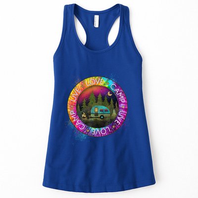 Live Love Camp Life Camping Trip Camping Outfit Happy Camper Gift Womens Tank Top