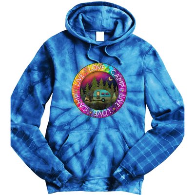 Live Love Camp Life Camping Trip Camping Outfit Happy Camper Gift Tie Dye Hoodie