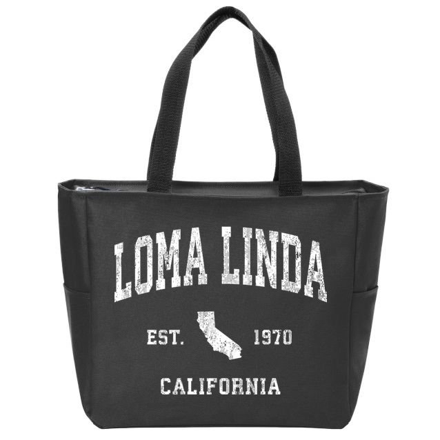 Loma Linda California Ca Vintage Athletic Sports Zip Tote Bag