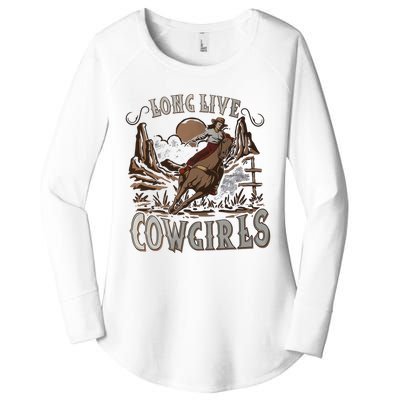 Long Live Cowgirls Western Desert Cactus Cowgirl Country Girl Women's Perfect Tri Tunic Long Sleeve Shirt