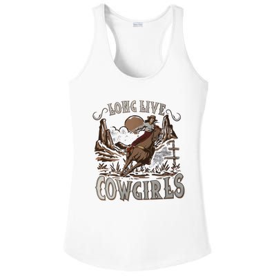 Long Live Cowgirls Western Desert Cactus Cowgirl Country Girl Ladies PosiCharge Competitor Racerback Tank