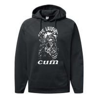 Live Laugh Cum Reaper Funny Vintage Goth Emo Gag Performance Fleece Hoodie