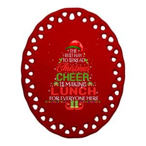 Lunch Lady Christmas Gift Elf Christmas Cheer Xmas Happy Ceramic Oval Ornament