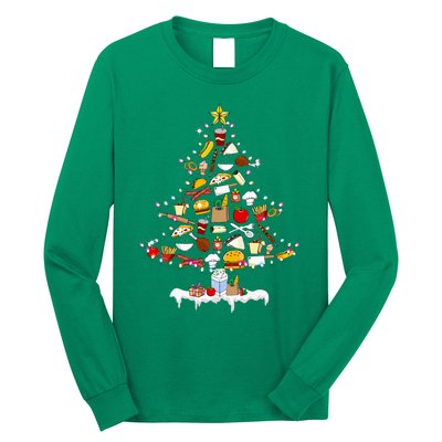 Lunch Lady Christmas Tree Merry Christmas Cafeteria Crew Long Sleeve Shirt