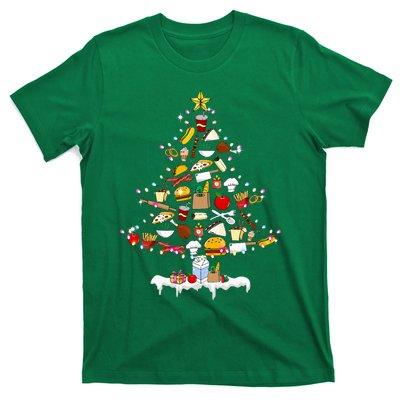 Lunch Lady Christmas Tree Merry Christmas Cafeteria Crew T-Shirt