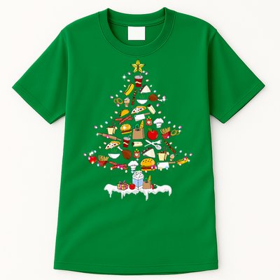 Lunch Lady Christmas Tree Merry Christmas Cafeteria Crew Tall T-Shirt