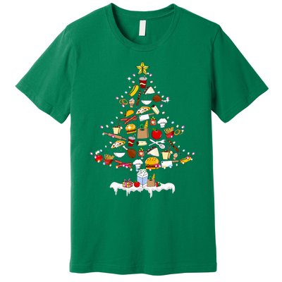 Lunch Lady Christmas Tree Merry Christmas Cafeteria Crew Premium T-Shirt