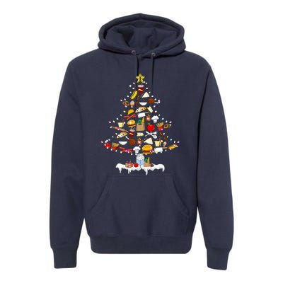 Lunch Lady Christmas Tree Merry Christmas Cafeteria Crew Premium Hoodie