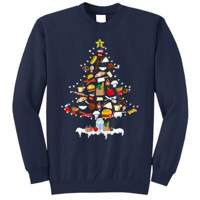 Lunch Lady Christmas Tree Merry Christmas Cafeteria Crew Tall Sweatshirt