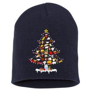 Lunch Lady Christmas Tree Merry Christmas Cafeteria Crew Short Acrylic Beanie