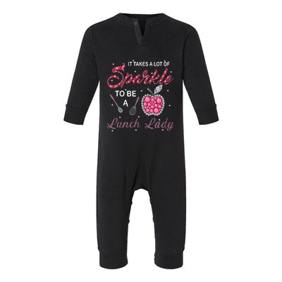 Lunch Lady Cafeteria Worker Takes Sparkle Gift Infant Fleece One Piece