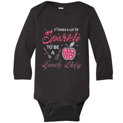 Lunch Lady Cafeteria Worker Takes Sparkle Gift Baby Long Sleeve Bodysuit