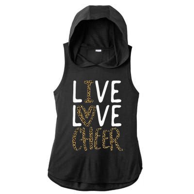 Live Love Cheer Girl Cheerleading Cheerleader Ladies PosiCharge Tri-Blend Wicking Draft Hoodie Tank