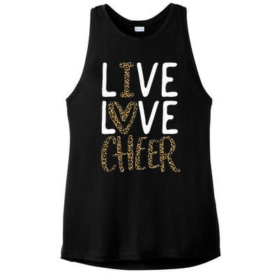 Live Love Cheer Girl Cheerleading Cheerleader Ladies PosiCharge Tri-Blend Wicking Tank