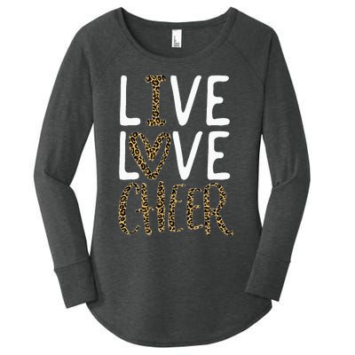 Live Love Cheer Girl Cheerleading Cheerleader Women's Perfect Tri Tunic Long Sleeve Shirt