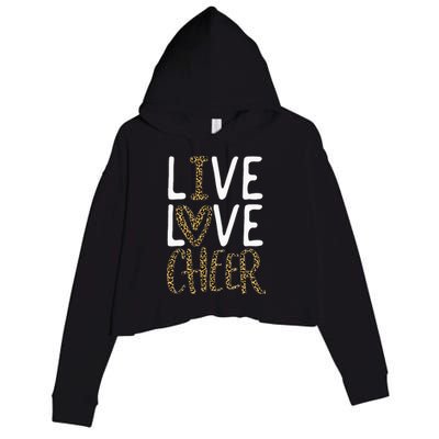 Live Love Cheer Girl Cheerleading Cheerleader Crop Fleece Hoodie