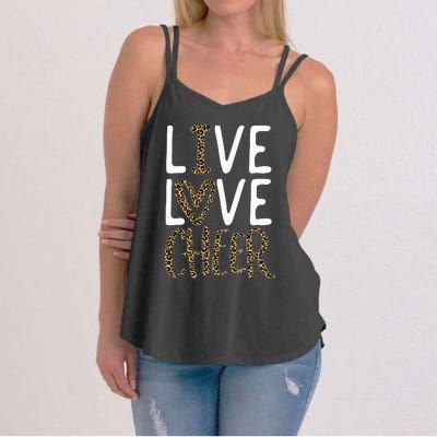 Live Love Cheer Girl Cheerleading Cheerleader Women's Strappy Tank