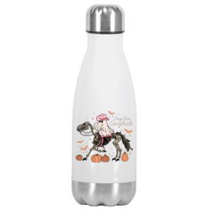 Long Live Cowghouls Halloween Ghost Cowboy Skeleton Horse Stainless Steel Insulated Water Bottle