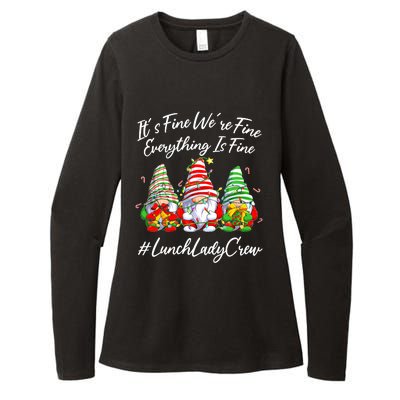 Lunch Lady Crew Everything Is Fine Christmas Gnomie Womens CVC Long Sleeve Shirt