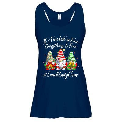 Lunch Lady Crew Everything Is Fine Christmas Gnomie Ladies Essential Flowy Tank