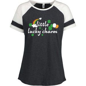 Little Lucky Charm St Patricks Day Enza Ladies Jersey Colorblock Tee