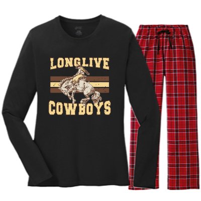 Long Live Cowboys Western Women's Long Sleeve Flannel Pajama Set 