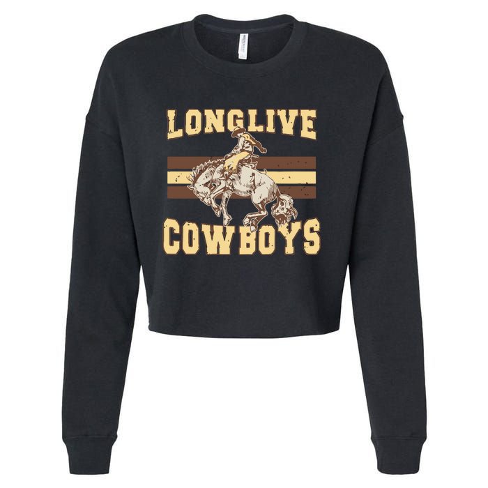 Long Live Cowboys Western Cropped Pullover Crew