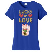 Lucky Love Cat Valentine Eki Neko Fortune Gift Women's T-Shirt