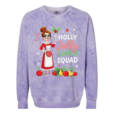 Lunch Lady Christmas Woman Funny Jolly Lunch Squad Funny Colorblast Crewneck Sweatshirt