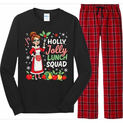 Lunch Lady Christmas Woman Funny Jolly Lunch Squad Funny Long Sleeve Pajama Set