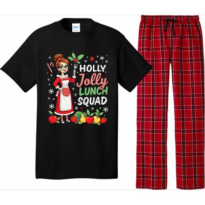 Lunch Lady Christmas Woman Funny Jolly Lunch Squad Funny Pajama Set