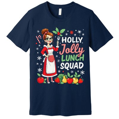 Lunch Lady Christmas Woman Funny Jolly Lunch Squad Funny Premium T-Shirt