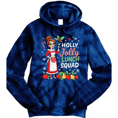 Lunch Lady Christmas Woman Funny Jolly Lunch Squad Funny Tie Dye Hoodie