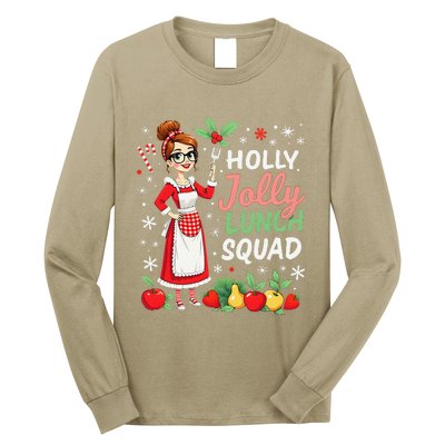 Lunch Lady Christmas Woman Funny Jolly Lunch Squad Funny Long Sleeve Shirt