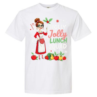 Lunch Lady Christmas Woman Funny Jolly Lunch Squad Funny Garment-Dyed Heavyweight T-Shirt