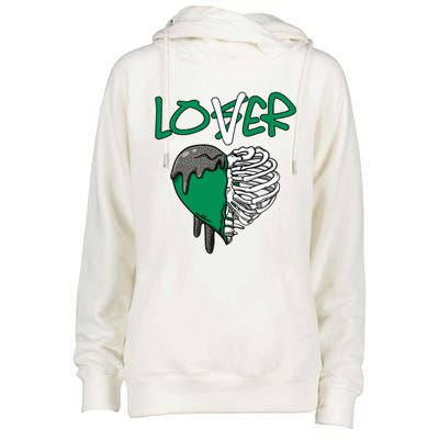 Loser Lover Dripping Heart Pine Green 3s Womens Funnel Neck Pullover Hood