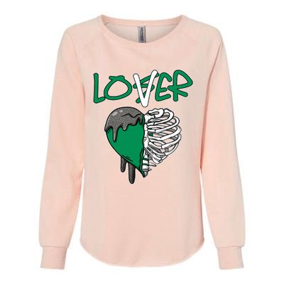 Loser Lover Dripping Heart Pine Green 3s Womens California Wash Sweatshirt