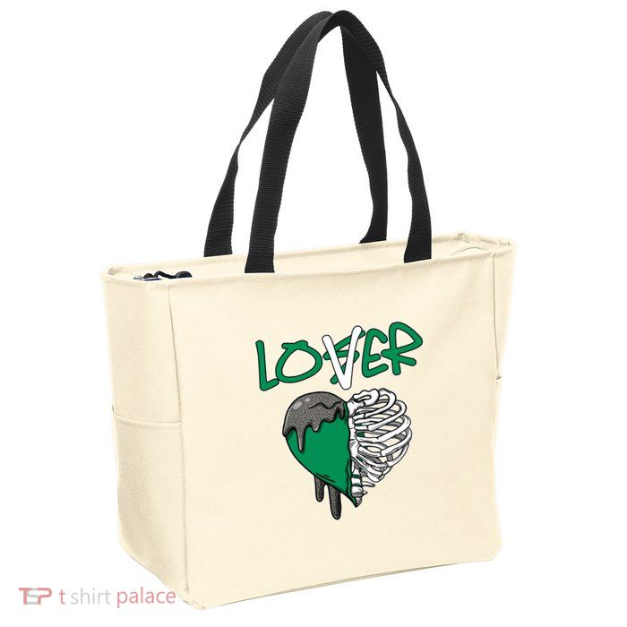 Loser Lover Dripping Heart Pine Green 3s Zip Tote Bag