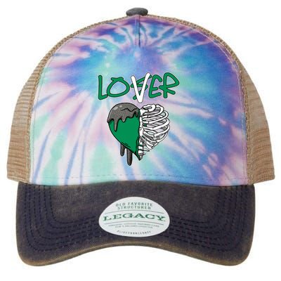 Loser Lover Dripping Heart Pine Green 3s Legacy Tie Dye Trucker Hat