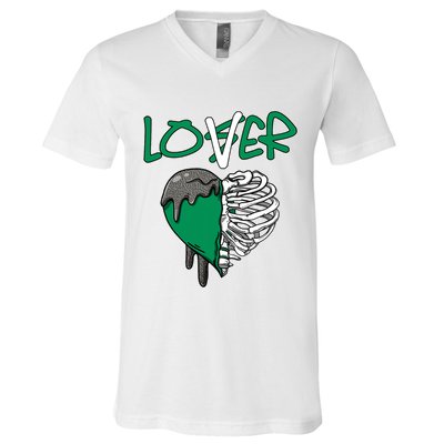 Loser Lover Dripping Heart Pine Green 3s V-Neck T-Shirt